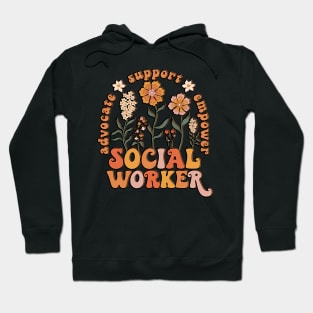 Floral Social Worker Funny Social Worker Day Hoodie